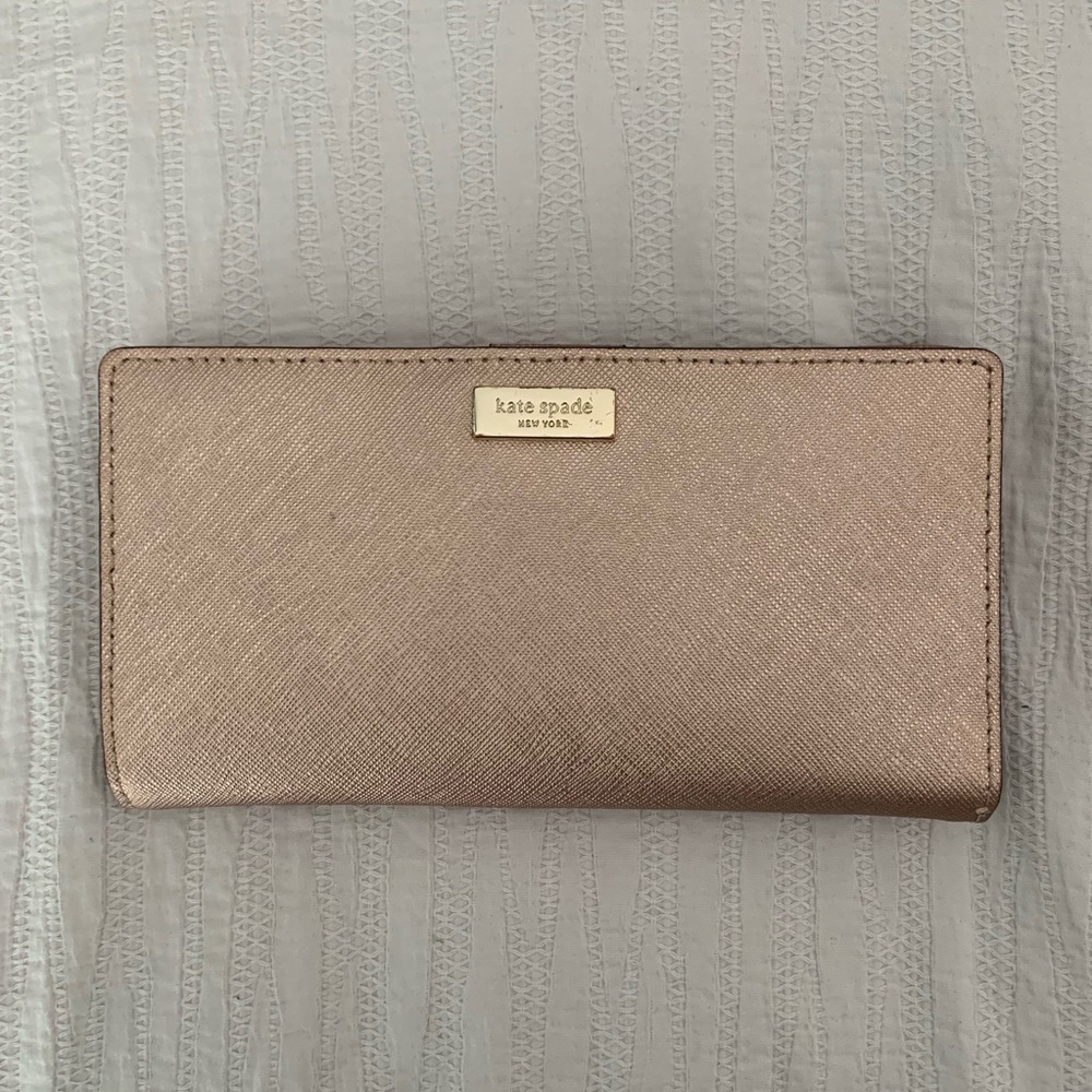 KATE SPADE rose gold bifold wallet